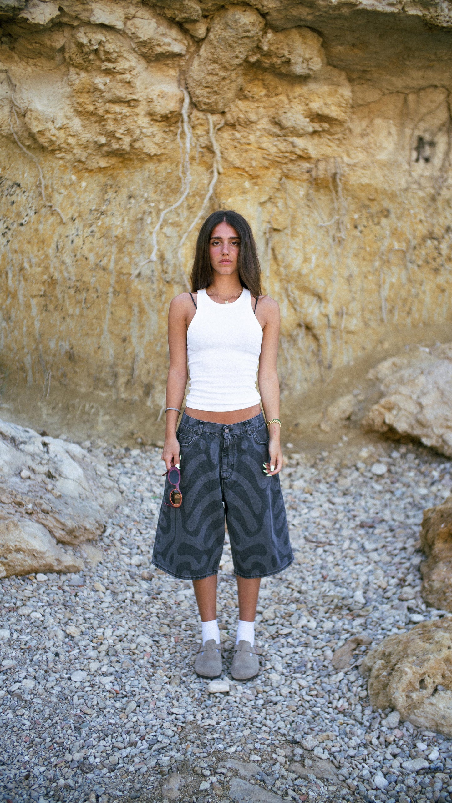 MACKEREL JORTS BLACK WASHED