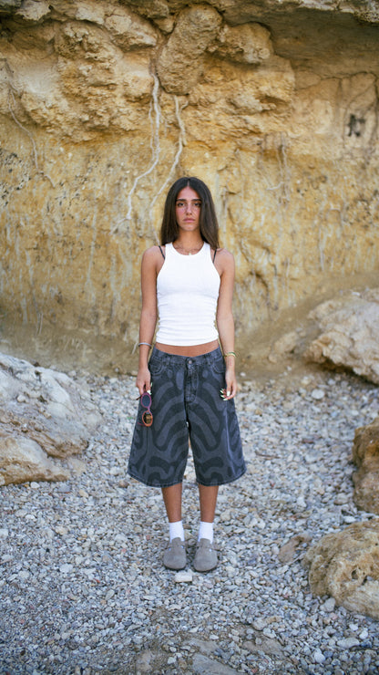 MACKEREL JORTS BLACK WASHED