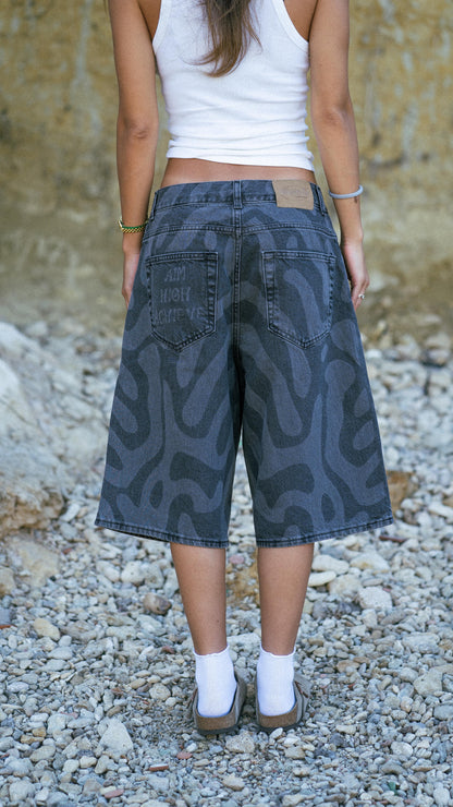 MACKEREL JORTS BLACK WASHED