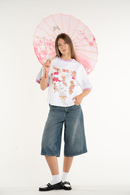 T-SHIRT ANGEL & DEVIL JAPANESE WHITE TEE