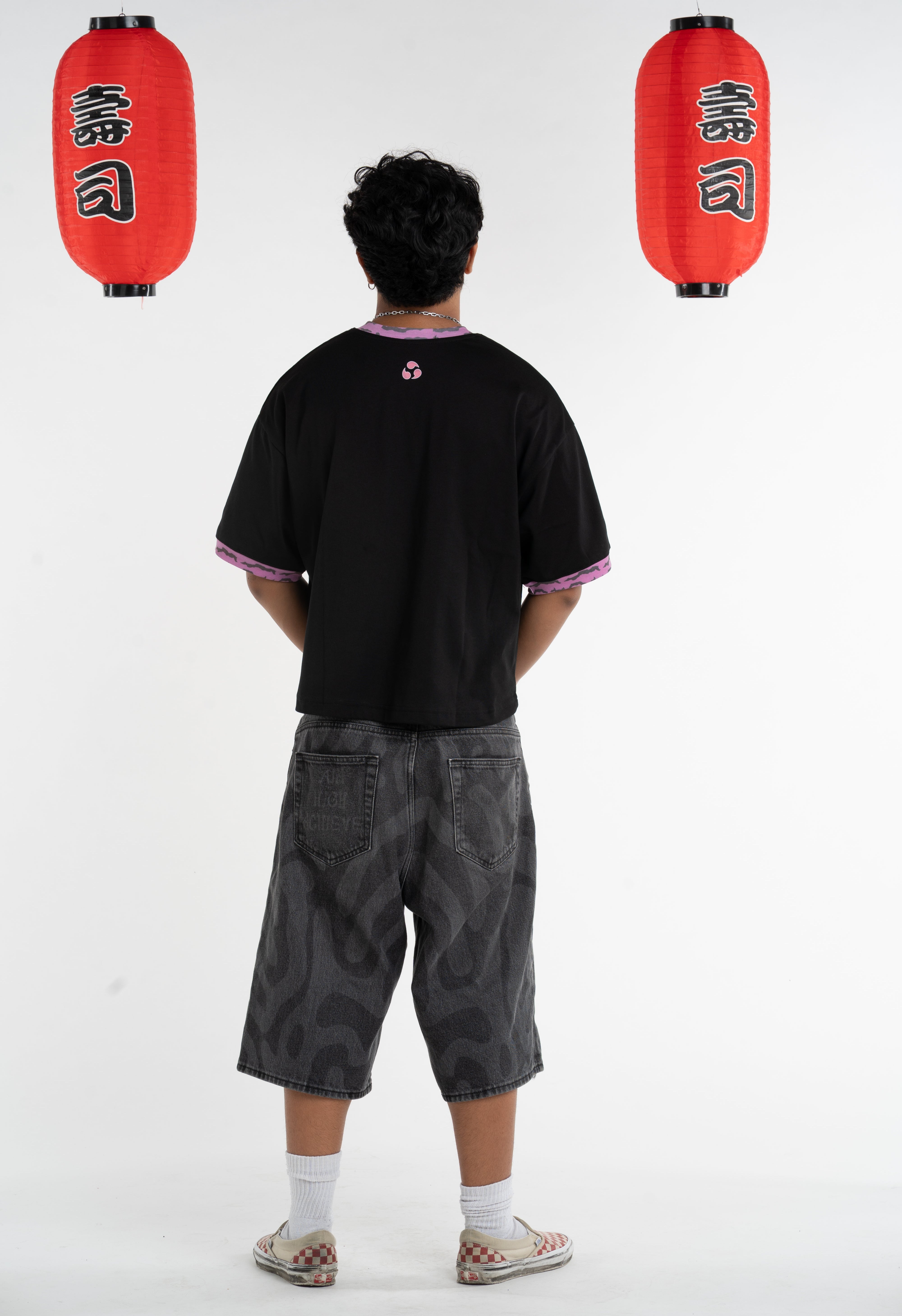 T-SHIRT ANGEL & DEVIL JAPANESE BLACK TEE