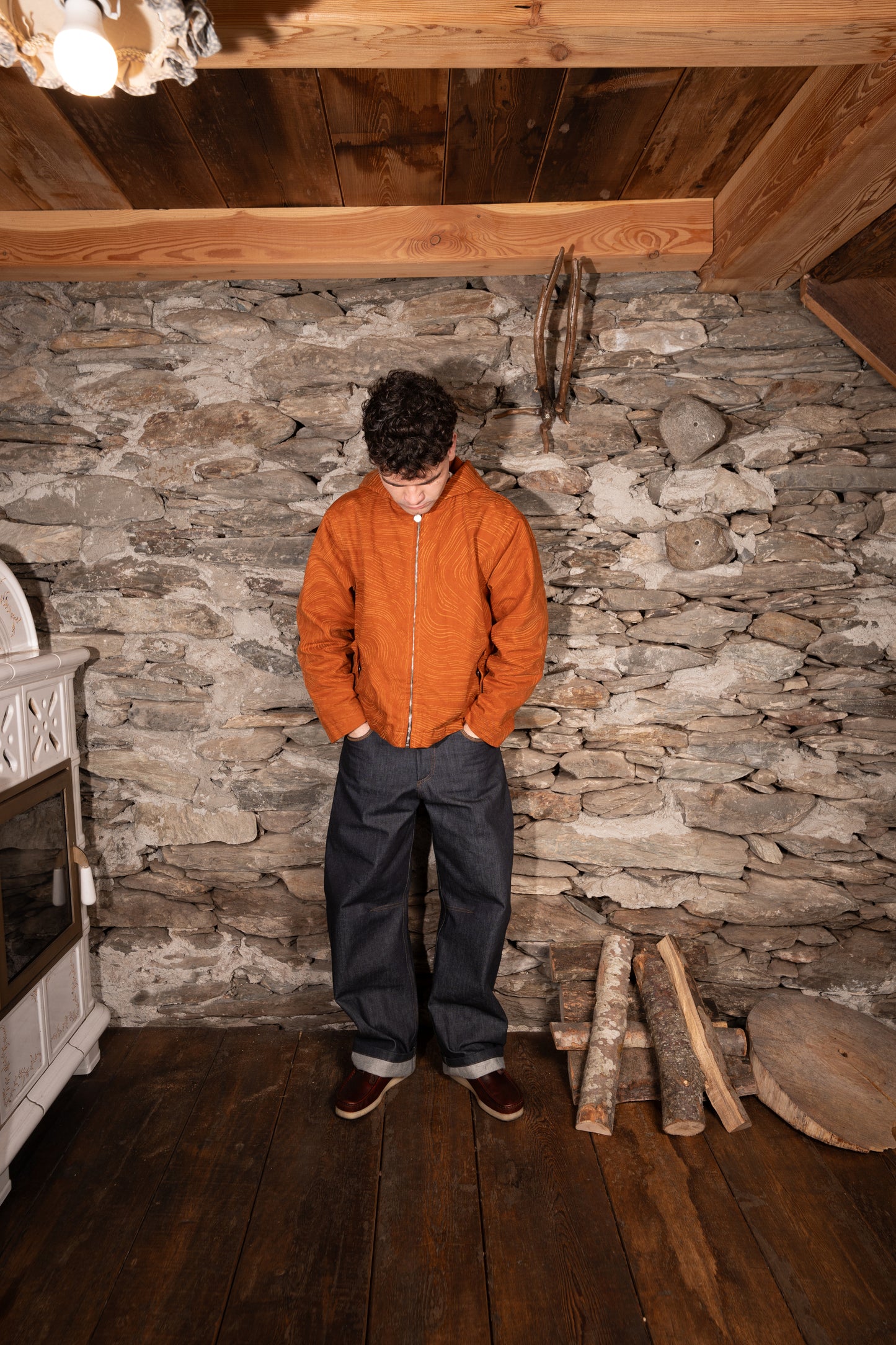 WOOD JACKET- AMBER ORANGE