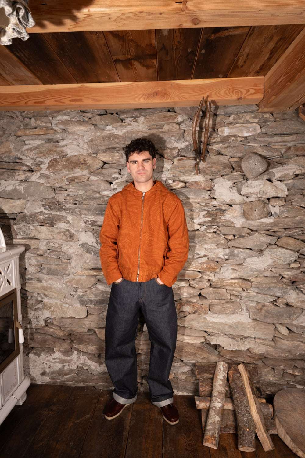 WOOD JACKET- AMBER ORANGE
