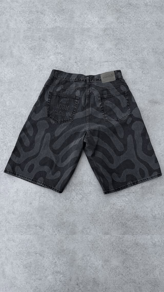 MACKEREL JORTS BLACK WASHED